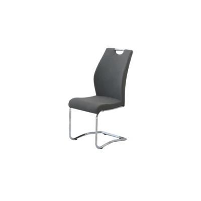 Wholesale Home Office Furniture Fabric and PU Leather Dining Chair with Chrome Legs