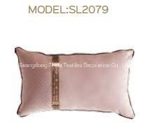 Home Bedding Waist Pillow Golden Strip Sofa Fabric Upholstered Cushion Almofada