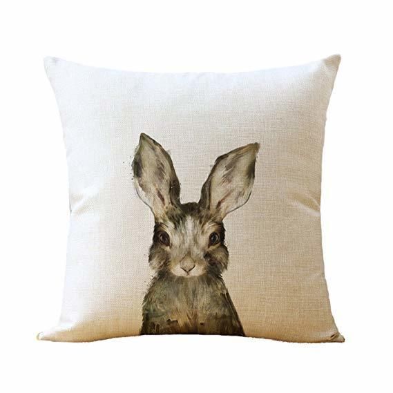Animal Bird Rabbit Beer Printing Cushion on Sofa Linen Fabric