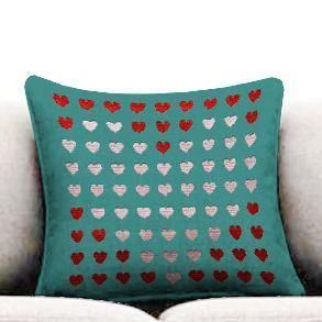 Hotel Bedding Red Heart Pattern Upholstery Sofa Fabric Pillow
