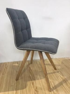 Factory Grey Fabric Dining Room Wooden Dining Chair