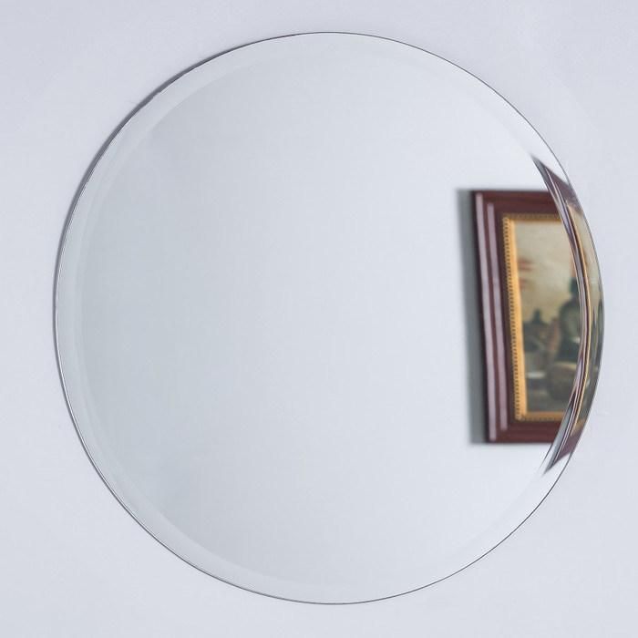 Frameless Beveled Mirror Round Square Mirror