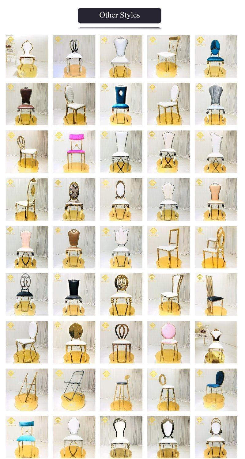 Wholesale Modern Home Furniture Ring Back Stainless Steel Legs Velvet Fabric Tufted Dining Chair