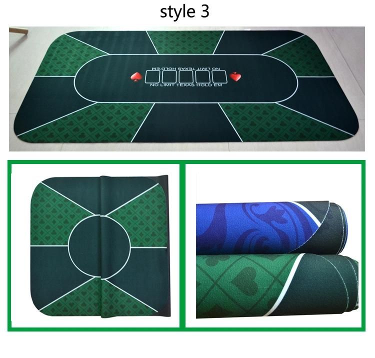 180*90cm Suede Rubber Texas Hold′em Casino Poker Tablecloth Board Game Deluxe High Quality Table Cloth with Flower Pattern