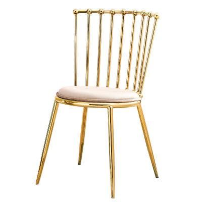 Golden Metal Frame Fabric Dining Furniture Modern Style Home Hotel Dining Chair