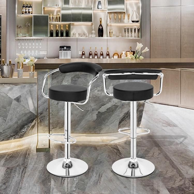 Ale Modern Stainless Steel High Counter Leather Bar Stool Bar Chair