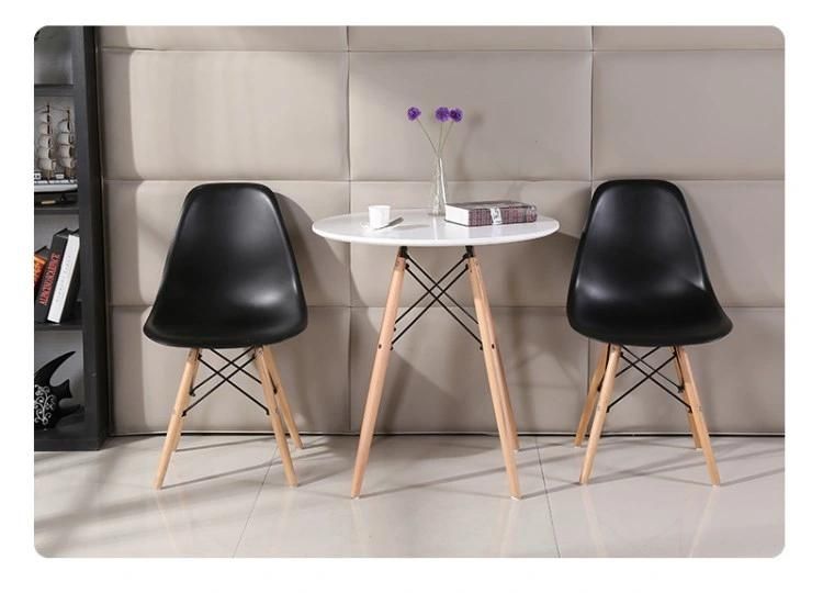China Supplier European Style Modern Cafe Furniture Nordic Side Tables Dining Room Set with Chairs Restaurant Coffee Table Solid Wood MDF Round Dining Table