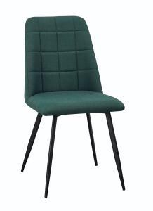 Modern Restaurant Room Furniture Upholstered Fabric Dining Chair with Metal Legs
