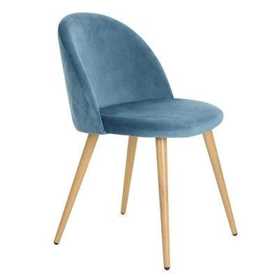 Wholesale Modern Light Luxury Furniture Steel Gold Legs Velvet Dining Room Chair