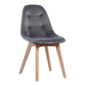 Poland Modern Design Velvet Fabric Plastic Upholstered Dining Chair on Sale