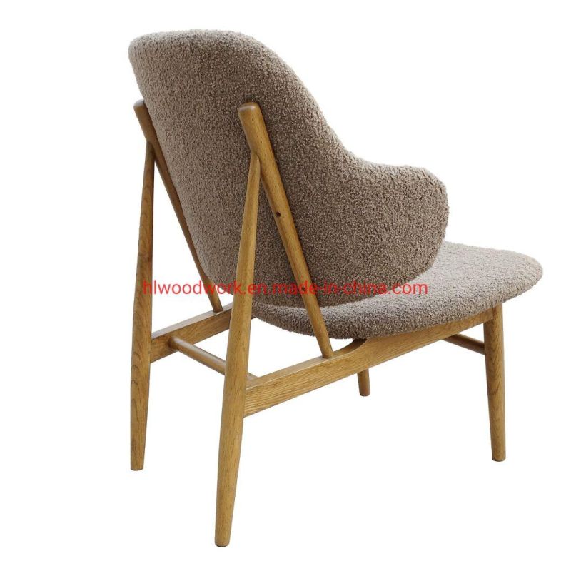 Magnate Chair Brown Teddy Velvet Solid Wood Teddy Velvet Dining Chair Wooden Chair Lounge Sofa Coffee Shope Arm Chair Living Room Sofa