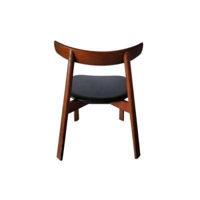 Customisation Modern Wooden PU Fabric Upholstered Bar Cafe Dining Chair
