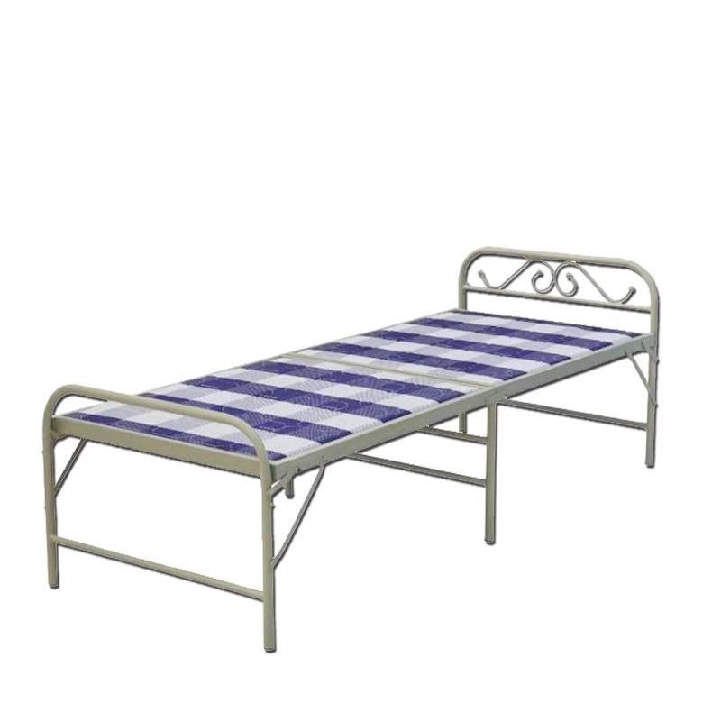 Modern Sun Lounge Metal Bed with Sun Shade for Outdoor Folding Bed
