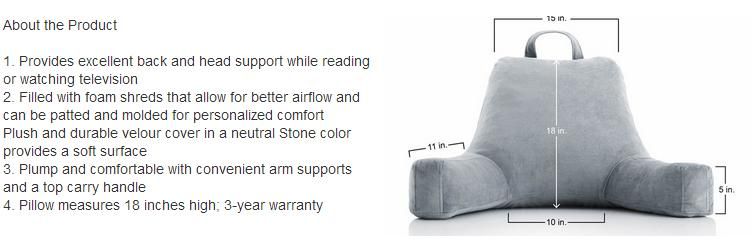 Home Fashions Bed Rest Watching TV Pillow with Arms