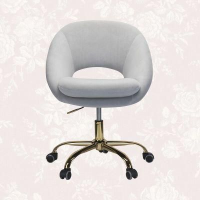 Task Velvet Fabric Swivel for Home Office Ergonomic Comfortable Chair