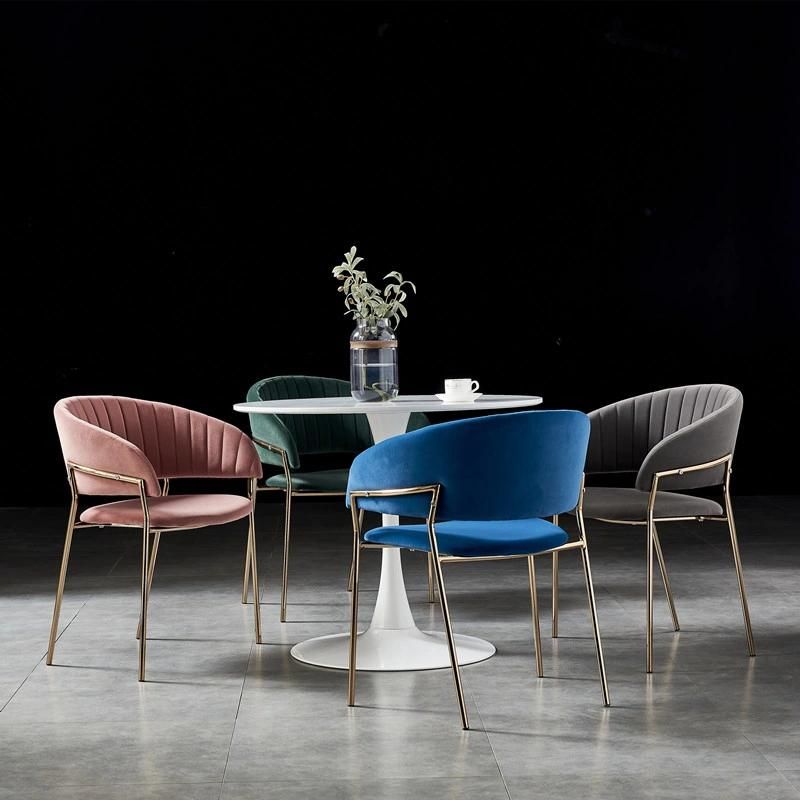 China Chaise Restaurant a Manger Design Modern White Living Room Velvet Chair for Dining