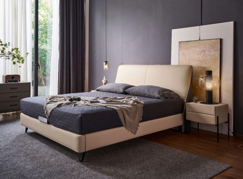 Home Furniture Bed Furniture Modern Bed King Bed Leather Bed a-Mf002