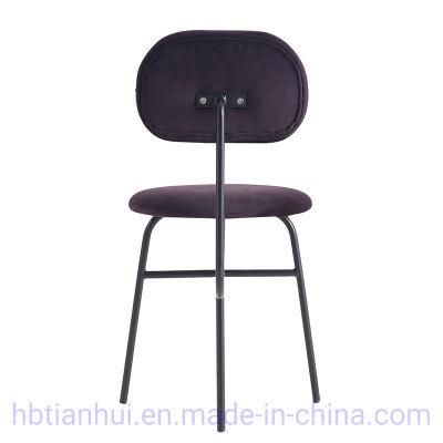 Hot Sale Metal Bar Stool Comfortable Footrest and Backrest Fabric Barstool Wholesale Modern Metal Legs Dining Chairs