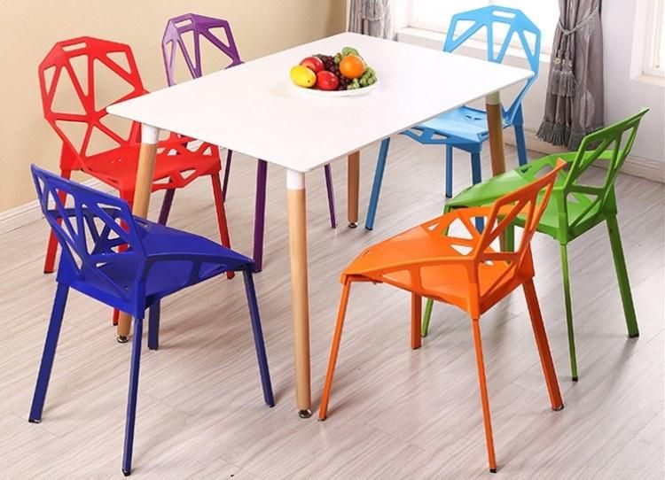 Wholesale Nordic Style Modern Chairs Outdoor Stackable Banquet PP Plastic Chair Wood Home Dining Furniture Restaurant Dining Chair for Dining Room