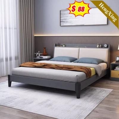 Modern Design Home Bedroom Set Wooden Furniture Massage Leather 1.8 M Double King Beds