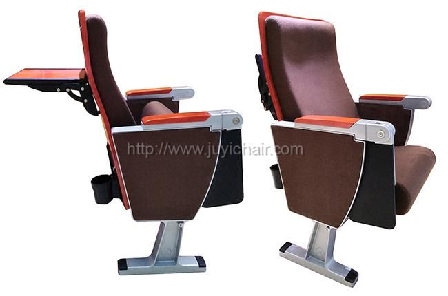 Chinese Factory Heavy Duty Wooden Armrest Fire Resistant Fabric Folding VIP Cinema Auditorium Seating