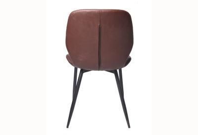 Luxury High Quality Modern Metal Legs PU Dining Chair