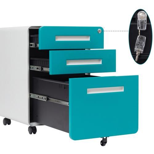 Factory Direct Selling Steel Three Drawer Mobile File Cabinet Pedestal Office Equipment