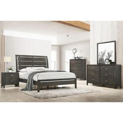 Nova Modern and Clean Design Deep Brown Finish Platform Bed