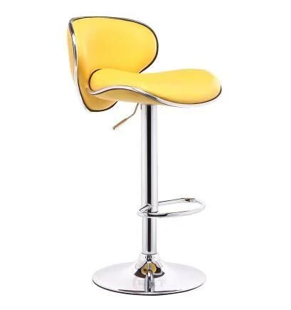 Modern PU Leather Adjustable Bar Stools with Back, Set of 2, Counter High Swivel Bar Stool with Footrest