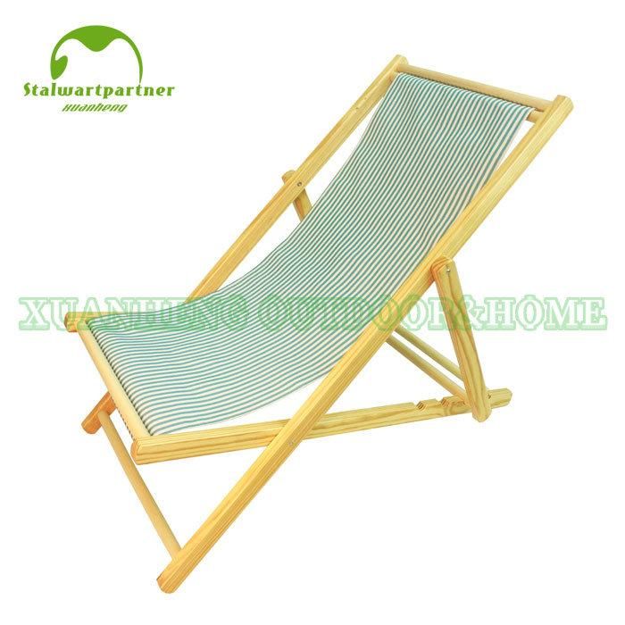 Outdoor Wooden Folding Beach Sling Chair