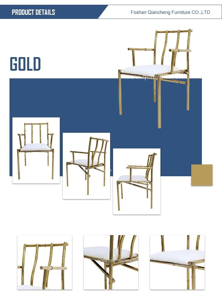 Luxury Wholesale Stainless Wire Golden Chiavari Metal Chairs