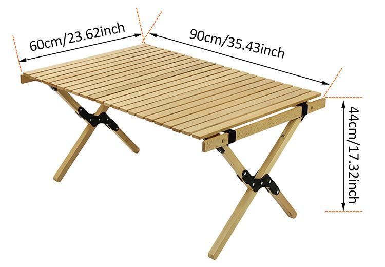 Outdoor Portable Wooden Table Folding Picnic Table Camping Foldable Table
