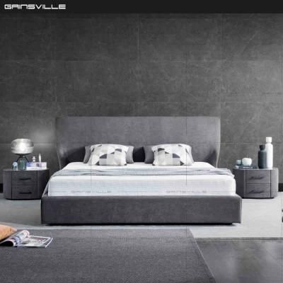 Italian Modern Storage King Bed Metal Frame Headboard Upholstered Double Beds Set