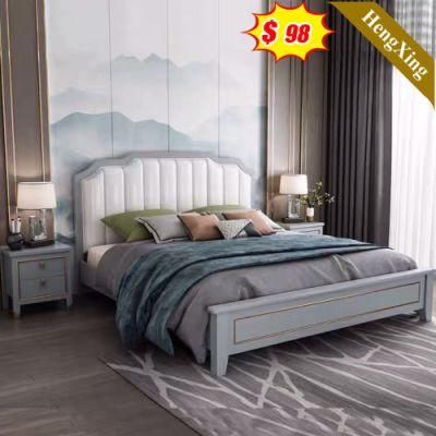 High Quality Modern Home Hotel Bedroom Furniture Set MDF Wooden King Queen Bed Wall Sofa Double Bed (UL-22NR60952)
