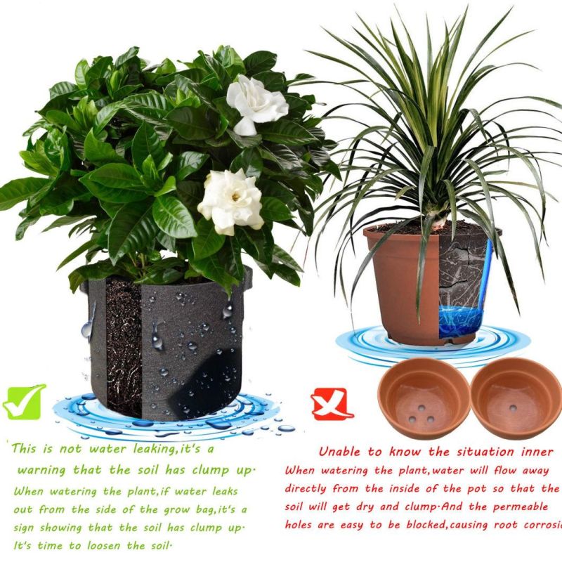 Round Planting Container Grow Bags Breathable Felt Fabric Planter Pot for Plants Nursery Pot Fabric Raised Garden Bed