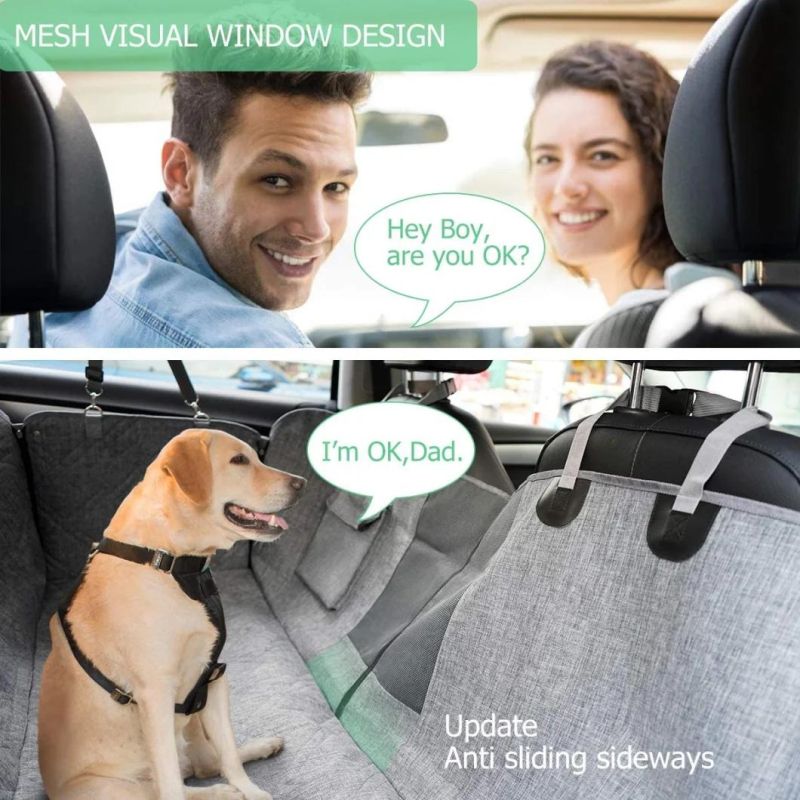 Car Seat Cover for Dog, Pet Seat Cover Hammock with Mesh Window and Side Flaps, Dog Car Seat Waterproof 900d Heavy Duty Fabric Scratch Proof for Car Trucks