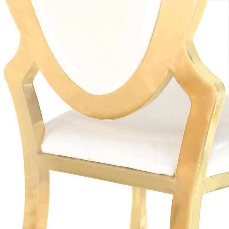 Queen Wedding Stainless Steel Luxury Gold Chair for Events and Hotel Dining Chairs