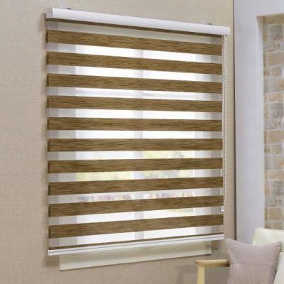 White Zebra Blinds with Dual Layer Roller Shades