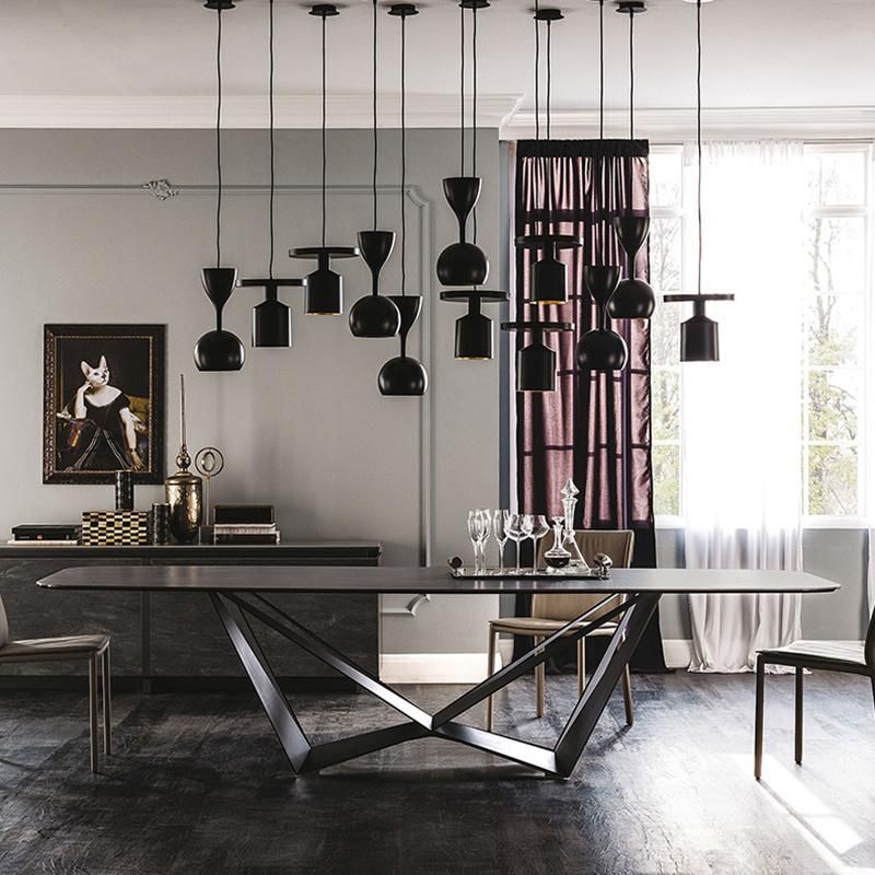 Interior Furniture New Chinese Modern Simple Elliptical Dining Teak Wood