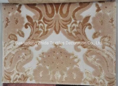 Hotel Textile Classic Cut Velvet Flower Jacquard Furniture Fabric