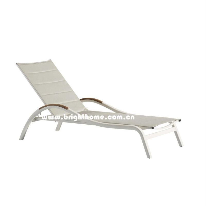 Aluminium Garden Chaise Lounge Outdoor Textilene Sun Lounger Furniture