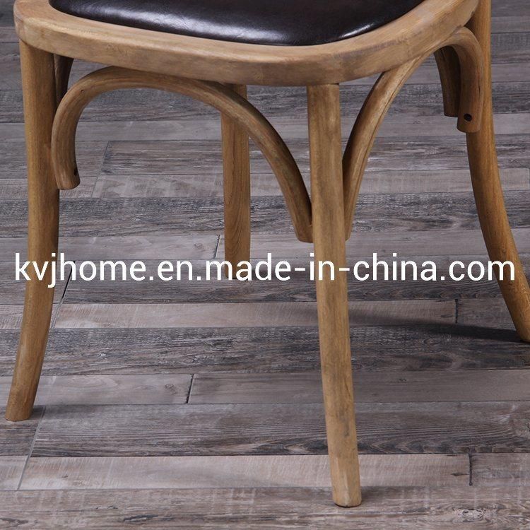 Kvj-9011 Durable Solid Wood Vinyl Seat Dining Chair