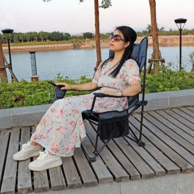 Sitting and Lying Dual-Purpose Folding Chair Outdoor Leisure Folding Recliner Portable Camping Fishing Chair Lunch Chair