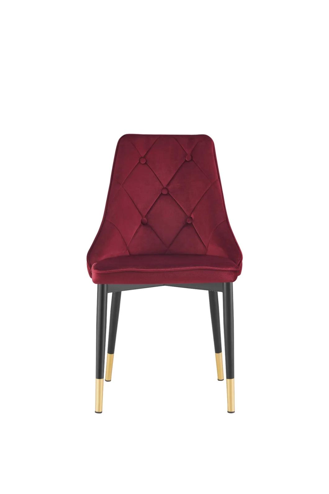 Hot-Selling Latest Style Metal Chair Velvet Wrapped Dining Chair for Dining Room Furniture