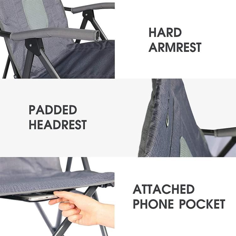 Portable Folding Camping Rocking Chair High Back Hard Armrest