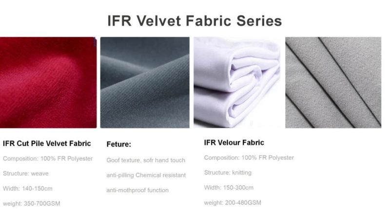 Heavy Weight 100% Flame Retardant Polyester Shiny Velvet Fabric for Sofa