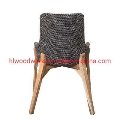 Solo Style Dining Chair Oak Wood Frame Natural Color Grey Seat Study Room Chair Home Office Chair Hotel Chair Resteraunt Chair
