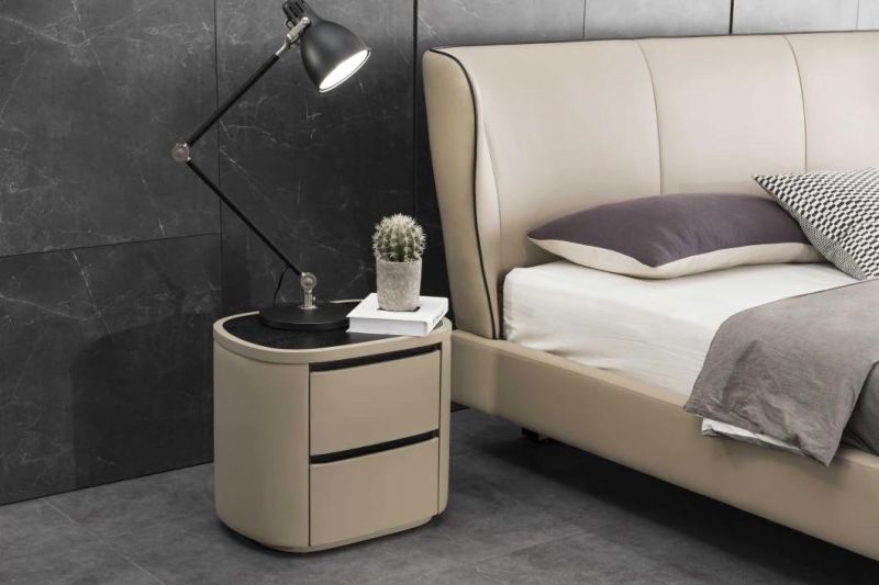 Gainsville Modern Double Customized Leather Wall Bed Bedroom Furniture Set in Home Furniture