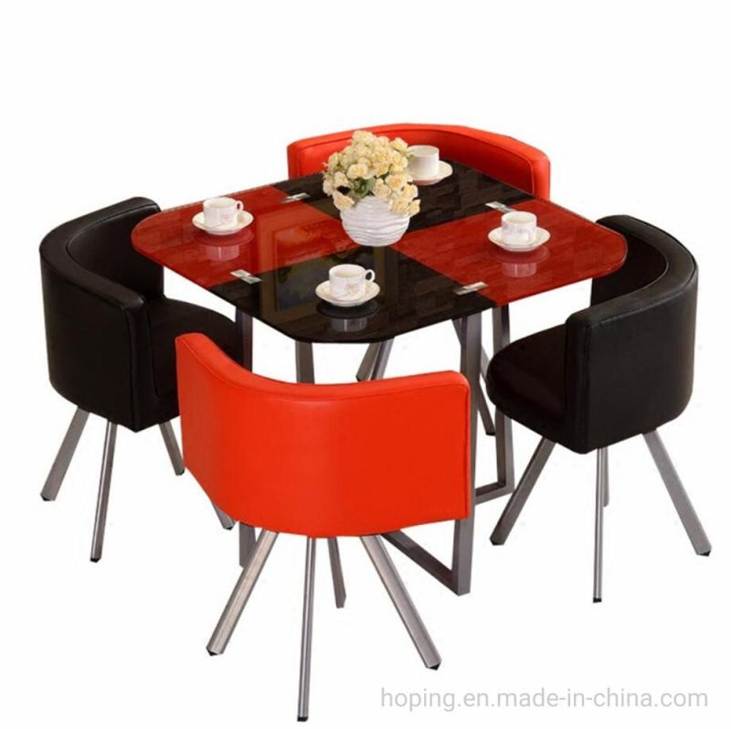Modern Luxury Small Volume Leather Coffee Shop Metal Hotel Banquet Dining Event Wedding Home Room Party Cafe Leisure Table Chair Restaurants Furniture Set