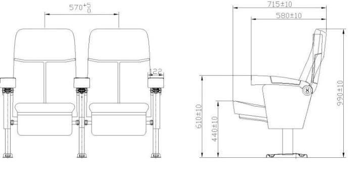 Reclining Push Back Luxury Leather Cinema Auditorium Movie Theater Seating